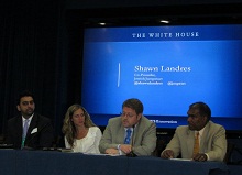 Shawn Landres speaking at the White House